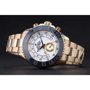 Rolex Yacht-Master II White Dial Blue Bezel Gold Bracelet 622271 - Afbeelding 5