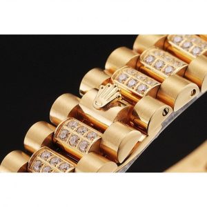 Super Clone Rolex Day-Date Yellow Gold Diamond Pave - Imagen 6
