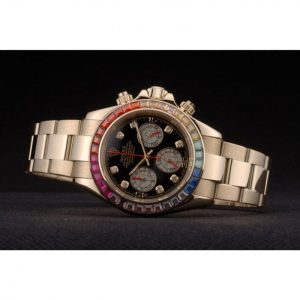 Super Clone Rolex Daytona Rose Gold Rainbow Crystal Bezel 80251 - Image 5