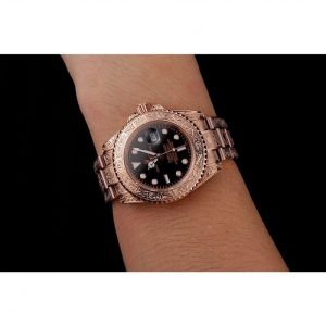 Super Clone Rolex Submariner Skull Limited Edition Black Dial Rose Gold Case And Bracelet 1454086 - Imagen 10