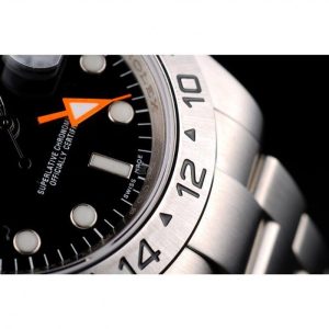 Super Clone Rolex Explorer Stainless Steel Bezel Black Dial Watch – Image 10