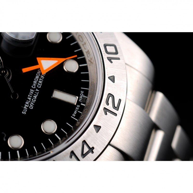 Super Clone Rolex Explorer Stainless Steel Bezel Black Dial Watch – Image 10