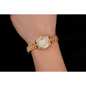 Super Clone Rolex DayJust Diamond Pave Dial Gold Diamond Bracelet 1453955 - Image 10