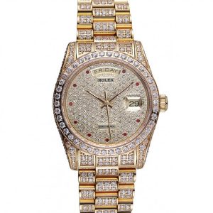 Super Clone Rolex Day-Date Diamonds Yellow Gold-SRL185 621615 - Image 12