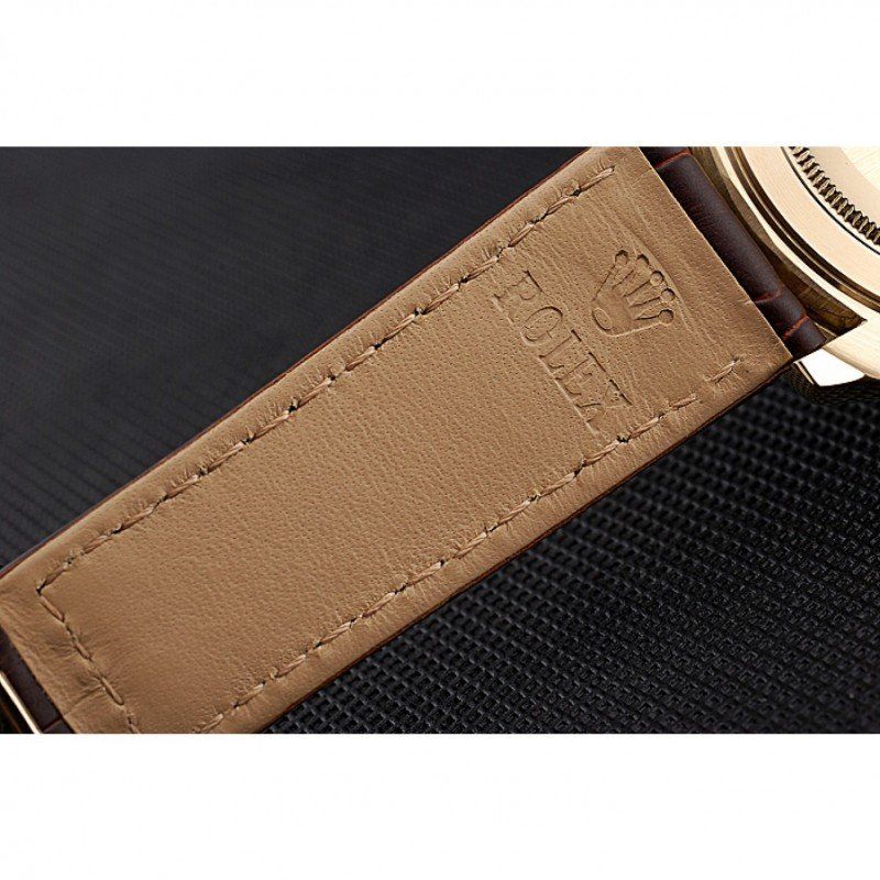 Super Clone Rolex Cosmograph Daytona Gold Case White Dial Brown Leather Bracelet 622633 - Imagen 8