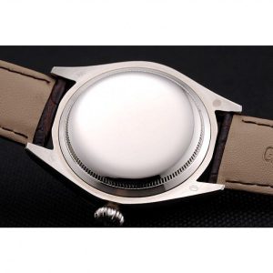 Rolex Cellini White Dial Stainless Steel Case Brown Leather Strap 622839 - الصورة 9