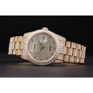 Super Clone Rolex Day-Date Diamonds Yellow Gold-SRL185 621615 - Image 5