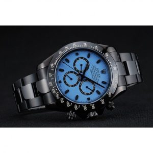 Super Clone Rolex Cosmograph Daytona Blue And Black Dial Black Stainless Steel Case And Bracelet 1454250 - Image 5