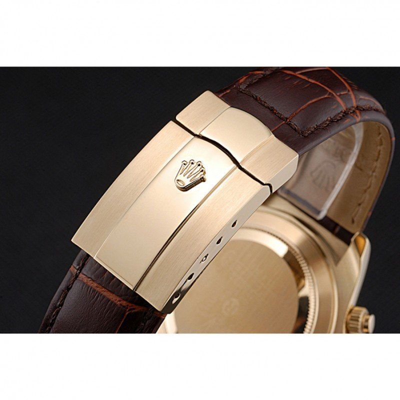 Super Clone Rolex Cosmograph Daytona Gold Case White Dial Brown Leather Bracelet 622633 - Imagen 6