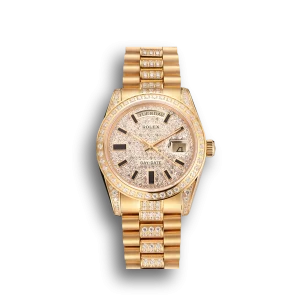 Super Clone Rolex Day-Date Yellow Gold Diamond Pave