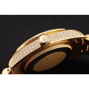 Super Clone Rolex Day-Date Yellow Gold Full Diamond Pave - Image 9