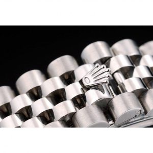 Super Clone Rolex DateJust Stainless Steel Ribbed Bezel Flower Silver Dial 42001 - Image 5