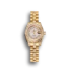 Super Clone Rolex DayJust Diamond Pave White Dial Gold Diamond Bracelet 1453957