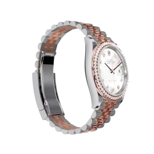 Rolex Datejust: 36 mm, Everose gold, white mother-of-pearl, diamond-set dial, Jubilee bracelet, m126281rbr-0009 - Image 4