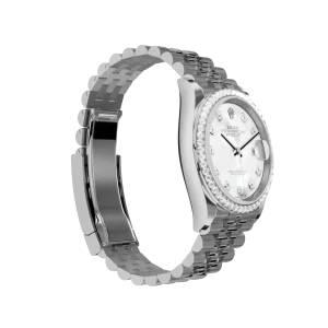 Rolex Datejust: 31 mm, Oystersteel and white gold, white mother-of-pearl, diamond-set dial, Jubilee bracelet, m278384rbr-0008 - Image 2