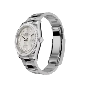 Rolex Datejust: 31 mm, Oystersteel and white gold, silver, diamond-set dial, Oyster bracelet, m126284rbr-0022 - Image 3
