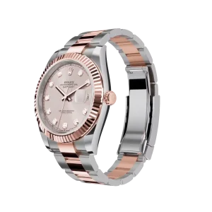 Alternative view of Rolex Datejust: 41 mm, Oystersteel and Everose gold, sundust diamond-set dial, Oyster bracelet, m126331-0007
