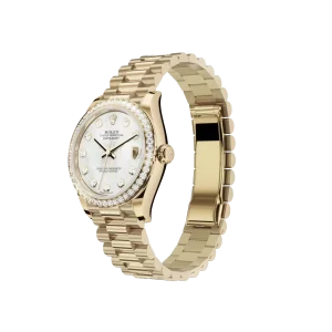 Rolex Datejust: 31 mm, Yellow gold, white mother-of-pearl, diamond-set dial, President bracelet, m278288rbr-0006 - Image 5