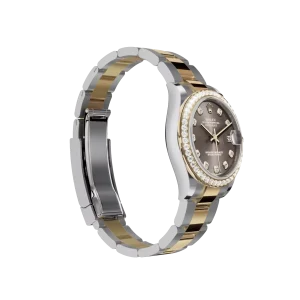 Rolex Datejust: 31 mm, Oystersteel and yellow gold, dark grey, diamond-set dial, Oyster bracelet, m278383rbr-0021 - Image 3