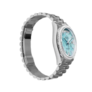 Super Clone Rolex Day-Date: 36 mm, Turquoise, Diamond-set dial, Diamond-set bezel and a President bracelet, m128349rbr-0031 - Image 5