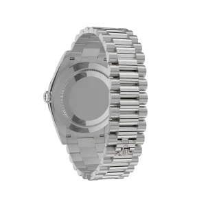 Rolex Day-Date: 40mm, White gold, white dial, fluted bezel, President bracelet, m228239-0046 – Image 4