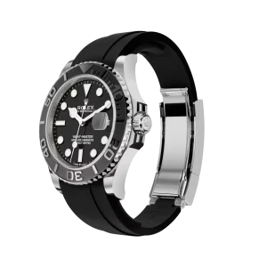 Vista alternativa de Super Clone Rolex Yacht-Master Black Dial Oysterflex Bracelet