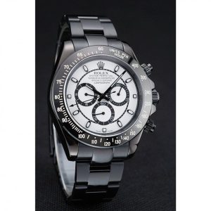 Super Clone Rolex Cosmograph Daytona White And Black Dial Black Stainless Steel Case And Bracelet 1454249 - Image 3