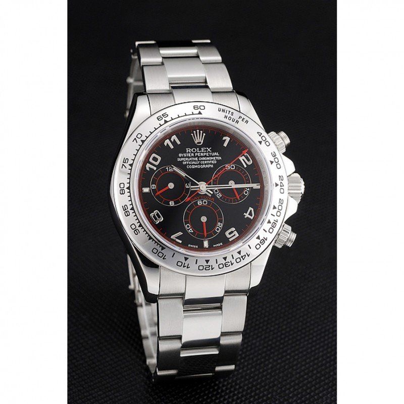 Super Clone Rolex Daytona Stainless Steel Bracelet Black Dial 80296 - Image 3