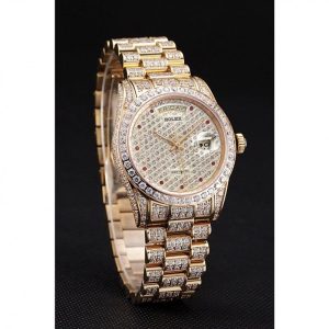 Super Clone Rolex Day-Date Diamonds Yellow Gold-SRL185 621615 - Image 3