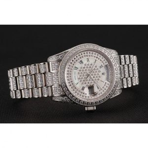 Super Clone Rolex Day-Date Diamond Pave Dial Diamond Case Diamond Bracelet 1453950 - Image 4