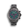 Super Clone Rolex Daytona Black Ion Plated Tachymeter Black Stainless Steel Strap Green Dial 80246