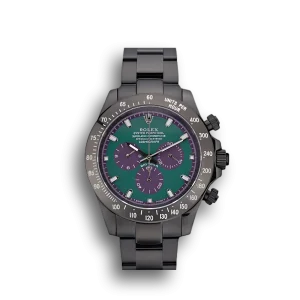 Super Clone Rolex Daytona Black Ion Plated Tachymeter Black Stainless Steel Strap Green Dial 80246