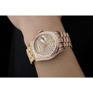 Super Clone Rolex Day-Date Diamonds Yellow Gold-SRL185 621615 - Image 11