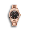Super Clone Rolex Day-Date Diamonds And Rubies Black Dial Rose Gold Bracelet 1454102