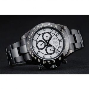 Super Clone Rolex Cosmograph Daytona White And Black Dial Black Stainless Steel Case And Bracelet 1454249 - Image 5