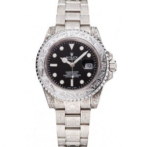 Super Clone Rolex Submariner Skull Limited Edition Black Dial White Case And Bracelet 1454093 - Imagen 11