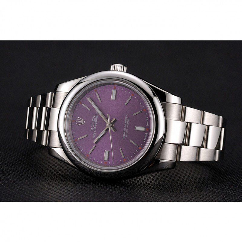 Rolex Oyster Perpetual Red Grape Dial Stainless Steel Case And Bracelet – Image 4