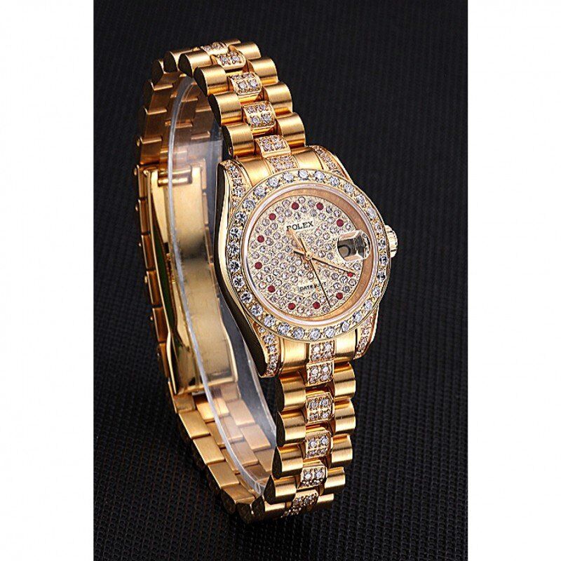 Super Clone Rolex DateJust Diamond Dial Gold 622023 - Image 3