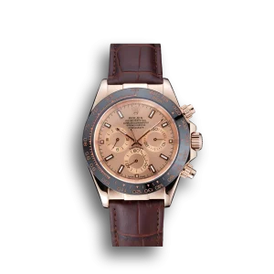 Super Clone Rolex Cosmograph Daytona Brown Dial Rose Gold Case Brown Leather Bracelet 1454243