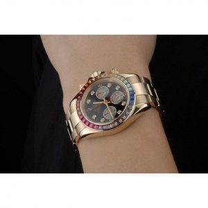 Super Clone Rolex Daytona Rose Gold Rainbow Crystal Bezel 80251 - Image 11