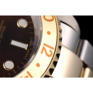 Rolex GMT Master II Gold Colored Ceramic Bezel Brown Dial Watch - Imagen 6